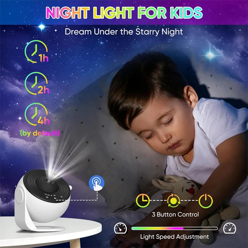 Galaxy Projector Night Light 360 Rotating LED Starry Lamp Tidesmit