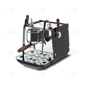 ITOP professional black and chrome manual espresso machine with wood handle and integrated pressure gauge.