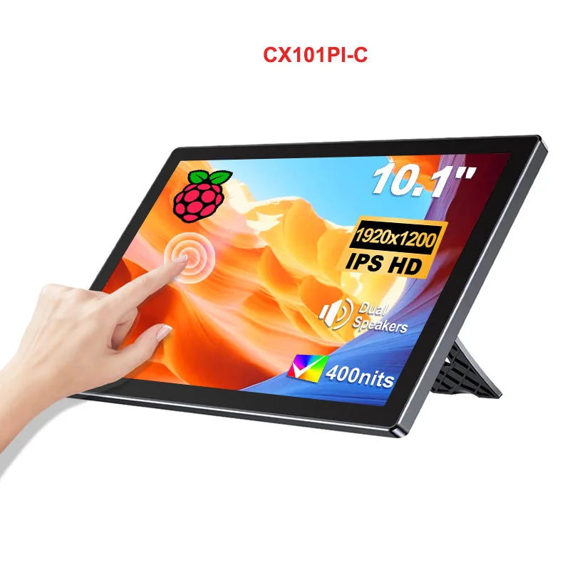 10.1 inch Raspberry Pi Touch Screen Portable Monitor 400nits 1920*1200 LCD Display HDMI Type-C for Raspberry Pi 4 4B 3B+ Zero