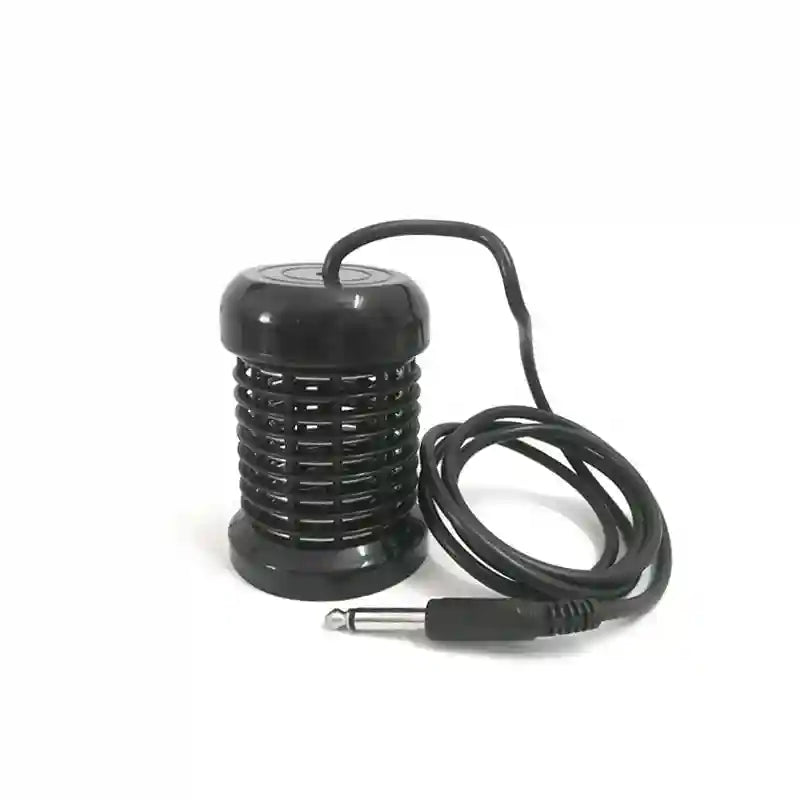 Black ion detox foot bath array with cable and jack for spa therapy machine on a white background.