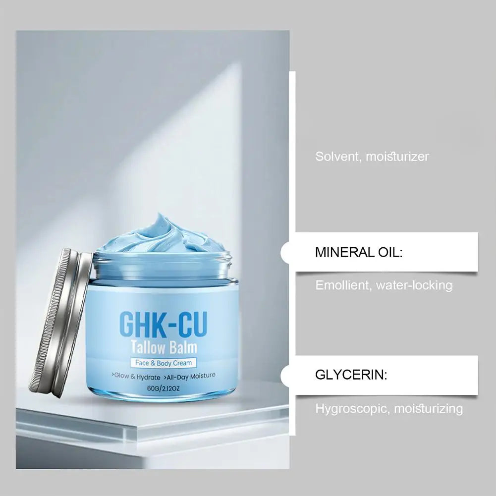 1/2/3/5PCS 60g GHK-Cu Tallow Balm Face & Body Cream - Copper Peptide Moisturizer for Dry Skin, Firming & Hydrating