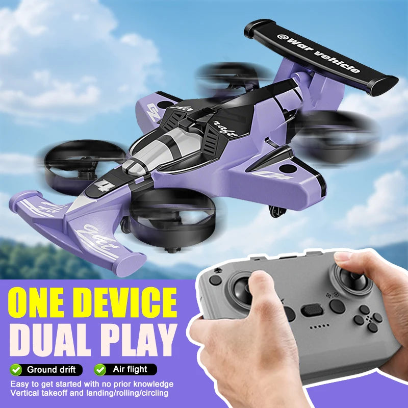 Remote Control Drone Car 2-in-1 Flying Vehicle - White, Green, Purple Tidesmit