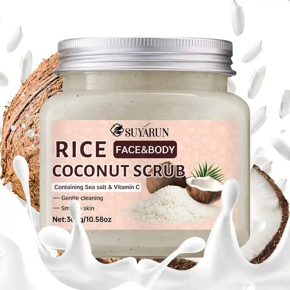 Rice And Coconut Exfoliating Scrub | Natural Brightening Body Polish 300g Scrubs Treatments Tidesmit