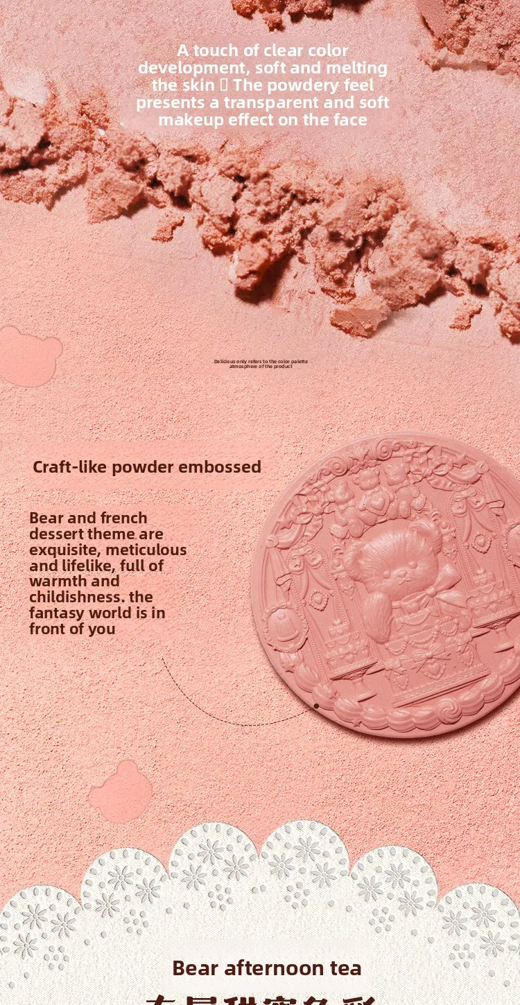 Tidesmit Flower Knows Sweetie Bear vegan silk satin blush powder for natural matte cheek contouring