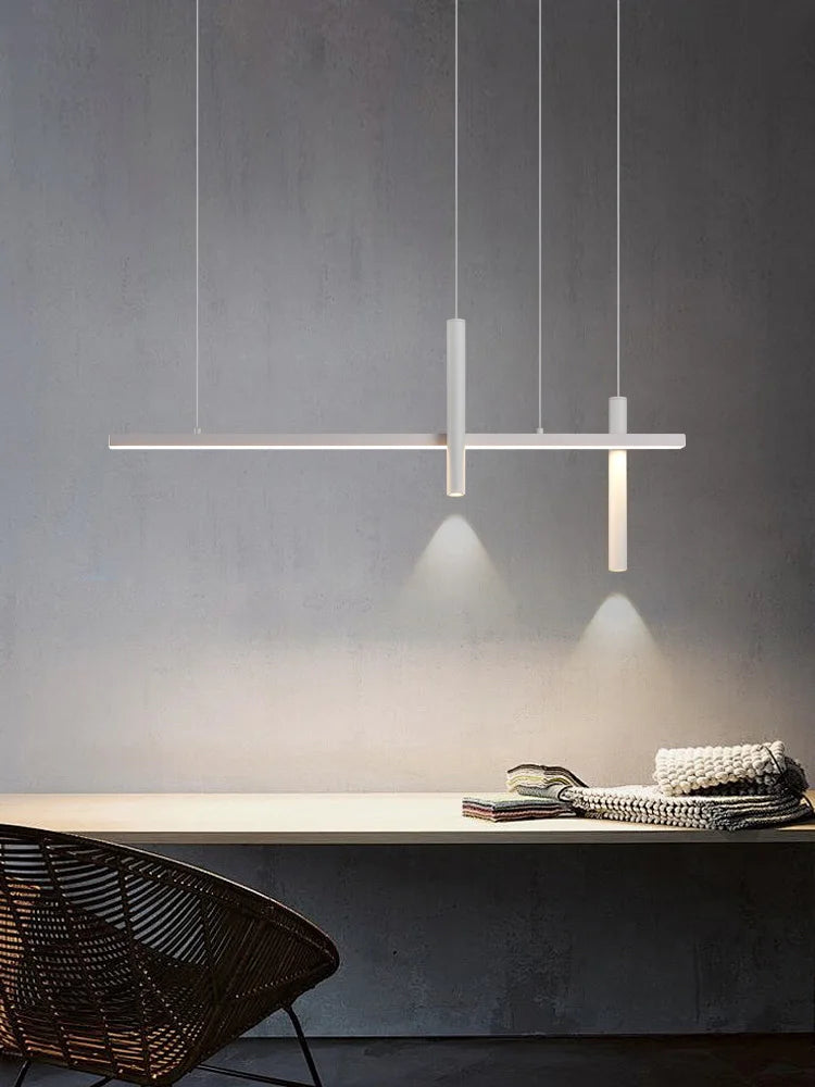 Linear LED Chandelier for Dining Room - Modern Dimmable Pendant Light Tidesmit