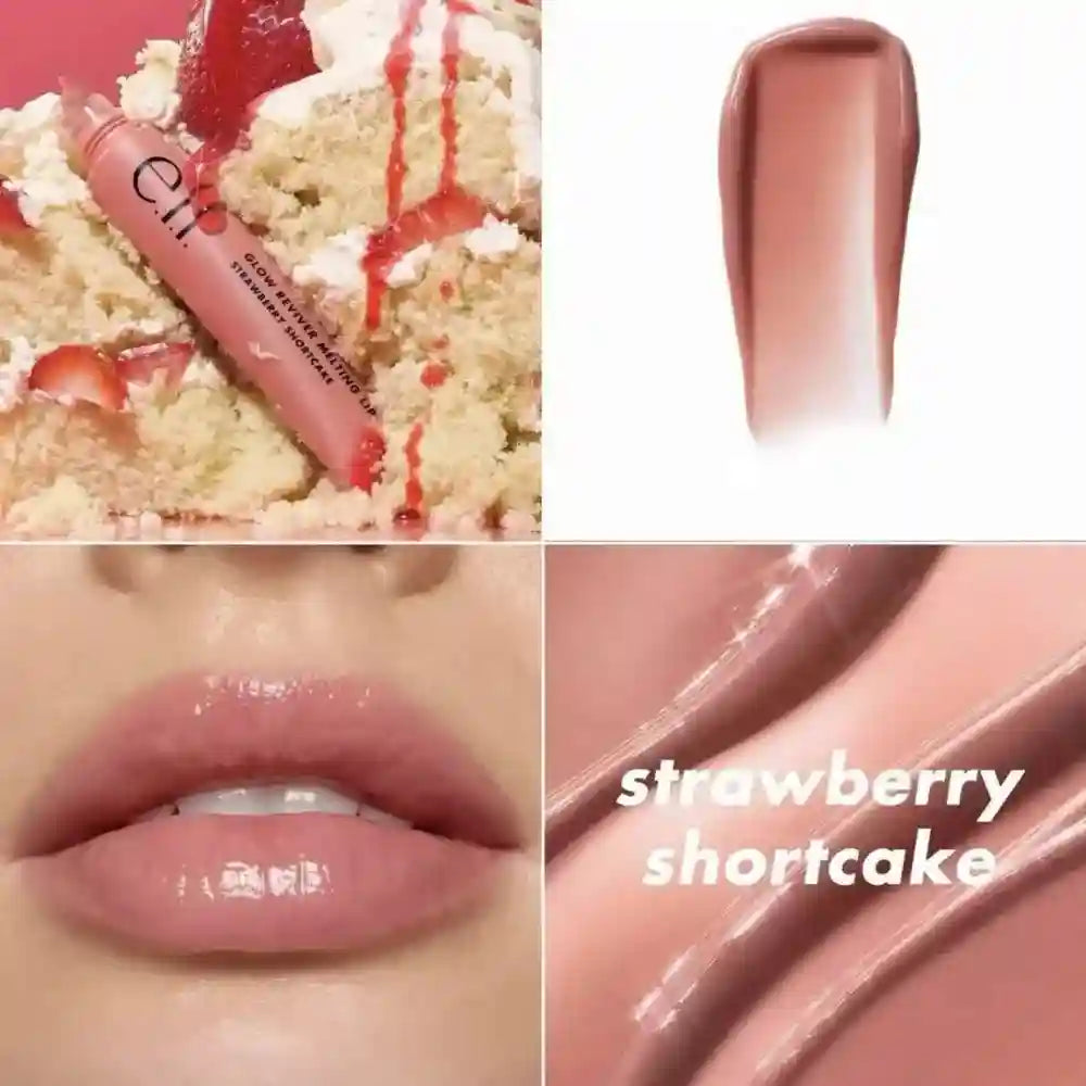 Elf Hydrating Tinted Lip Balm & Plumping Oil - Cruelty-Free Lip Care Lip Care Strawbery Shortake Tidesmit