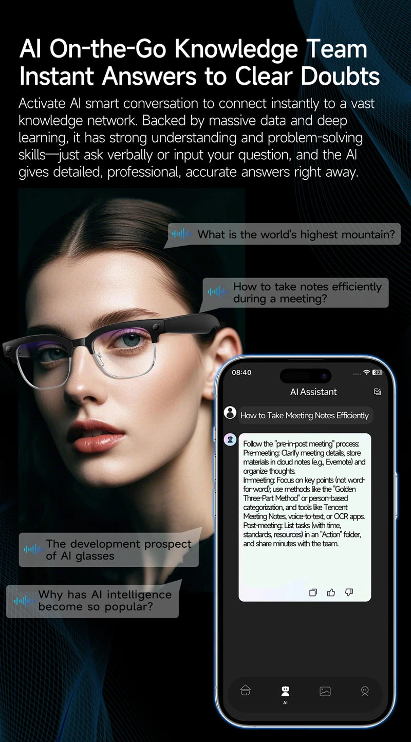 Smart Glasses with 4K HD Camera & Spatial Audio | Tidesmit Tidesmit
