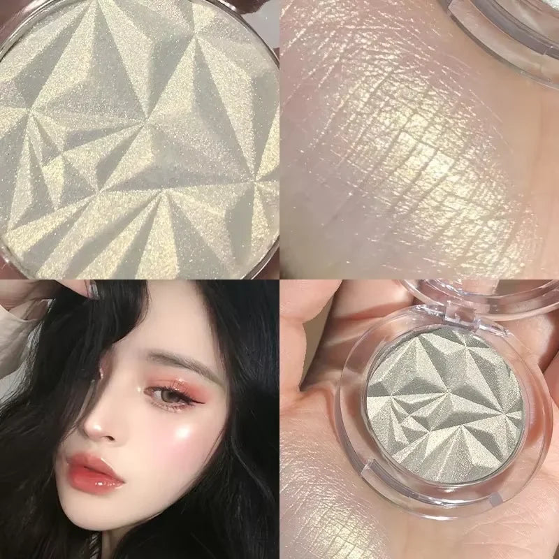 Tidesmit dual tone highlighter palette showing 3D shimmer and matte contour powder texture for face illumination