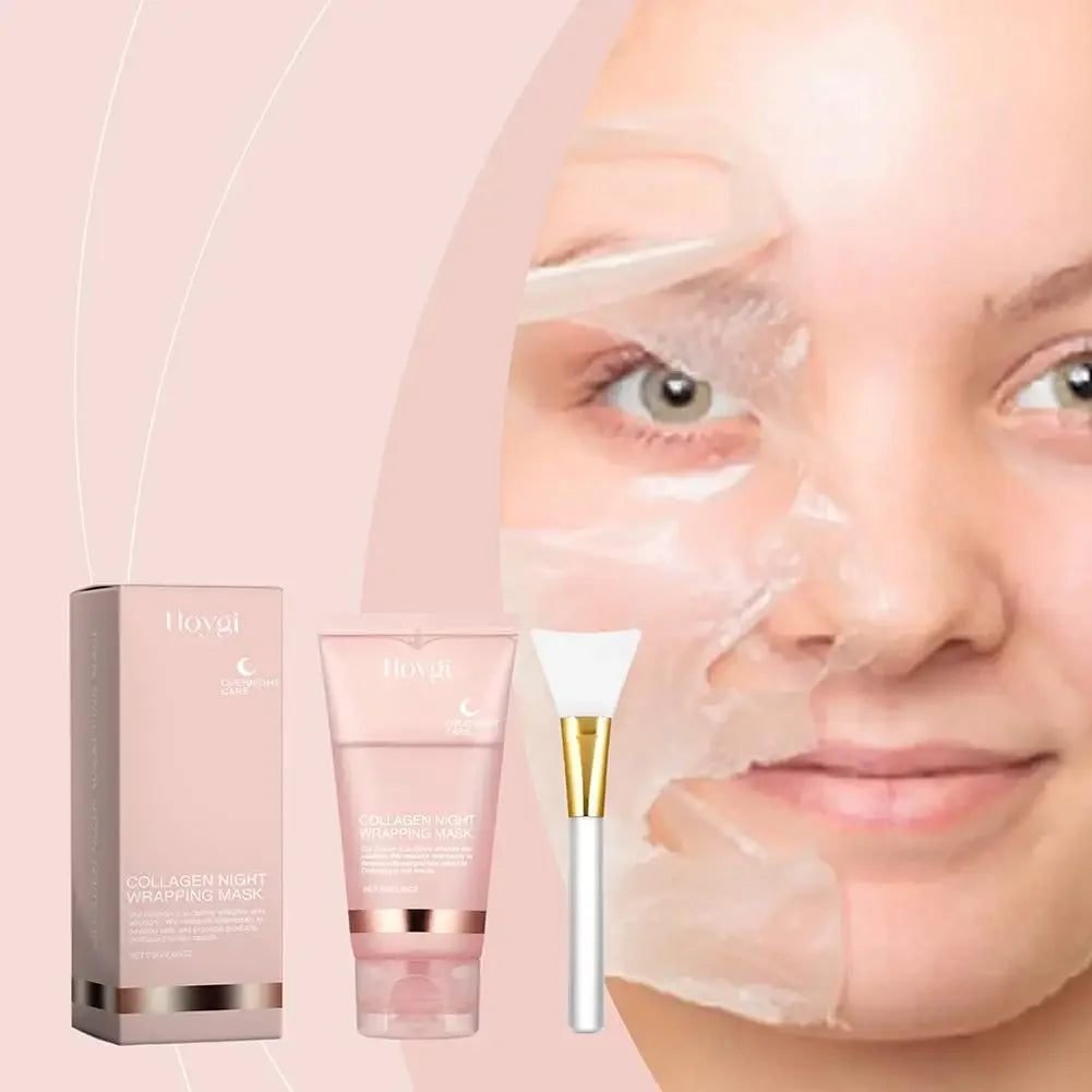 Tidesmit Collagen Overnight Wrapping Peel Off Facial Mask for deep hydration and night care in 75ml tube