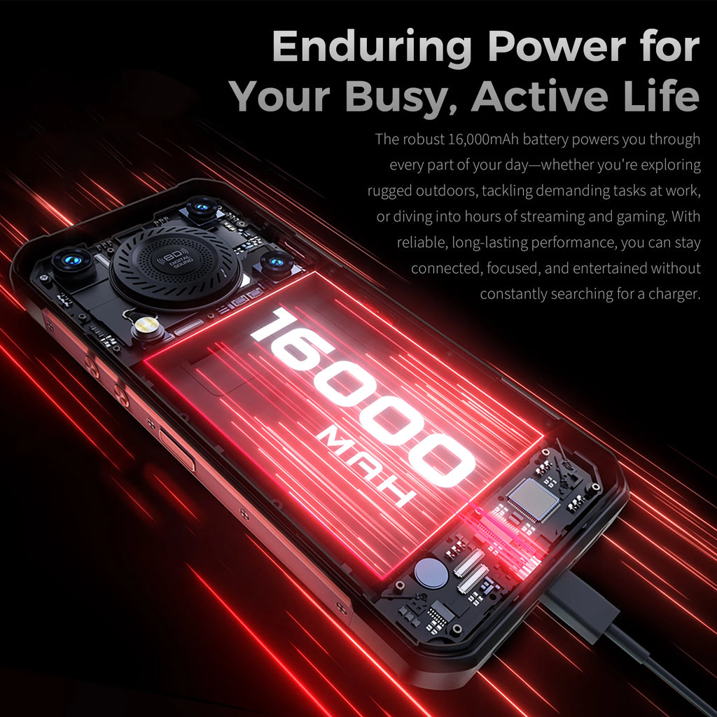 Oukitel WP56 5G Rugged Smartphone 12GB+512GB 45W Android15 Mobile Phone 16000mAh 6.78"FHD+ 108MP Camera 120Hz oukitel Cell Phone