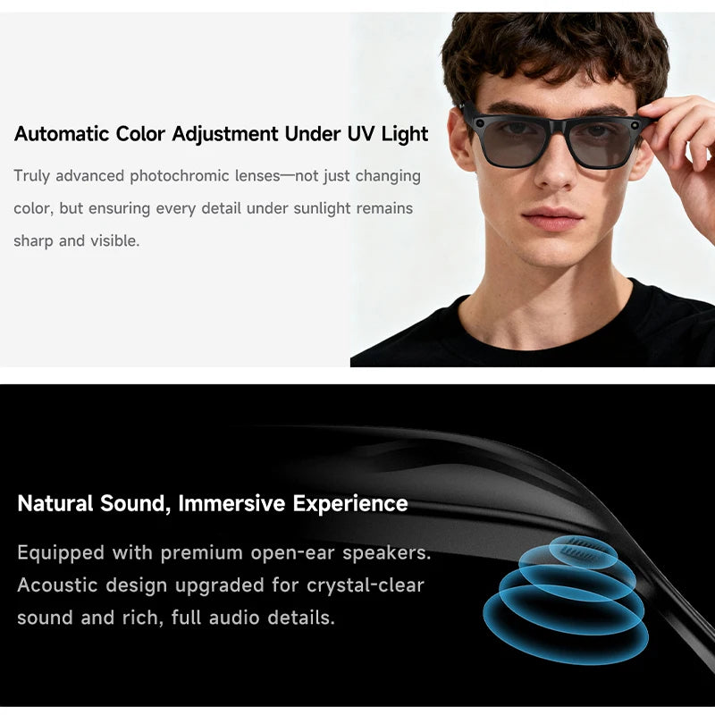 AI Smart Glasses with Camera & Translator - Black Frames by Tidesmit Tidesmit