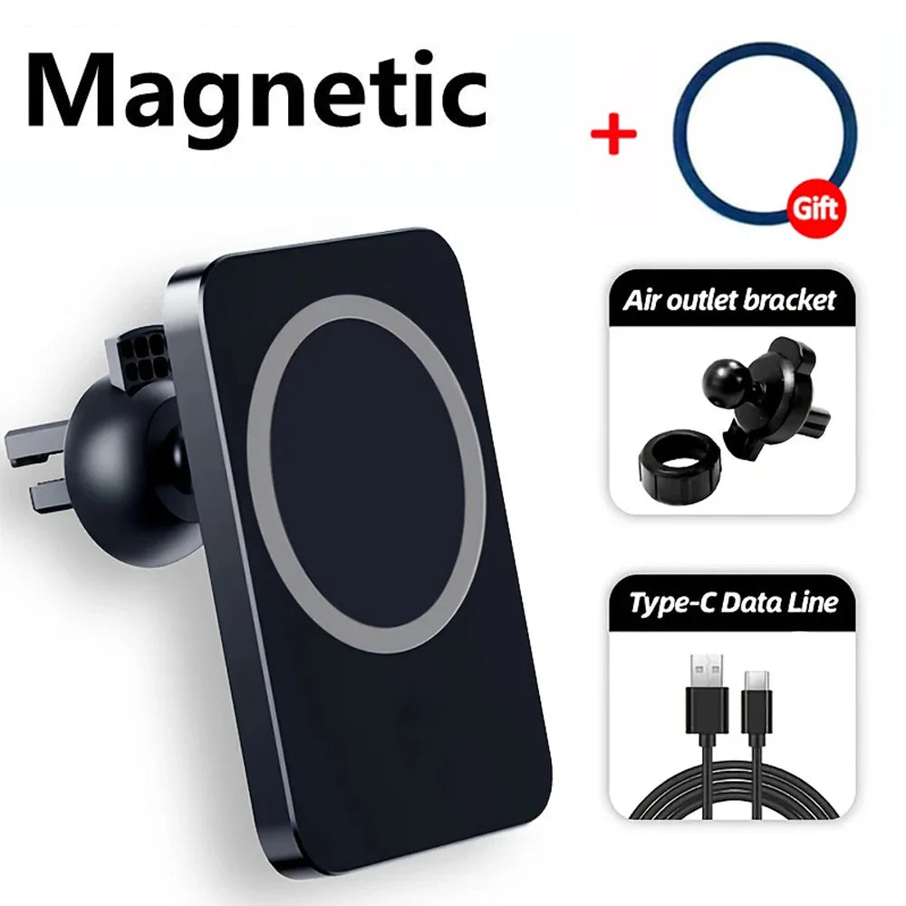 Magnetic Wireless Car Phone Charger – Fast Qi Certified Mount Tidesmit