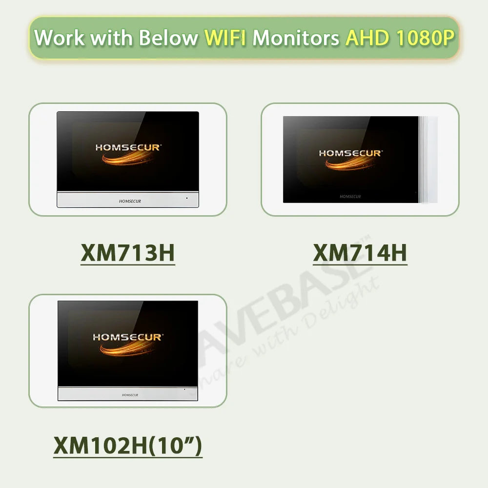 4 Wire IP65 HD Doorbell Camera 13.56Mhz IC Card Access 120° View Angle For HOMSECUR 1080P Tuya WIFI Video Doorbell Intercom
