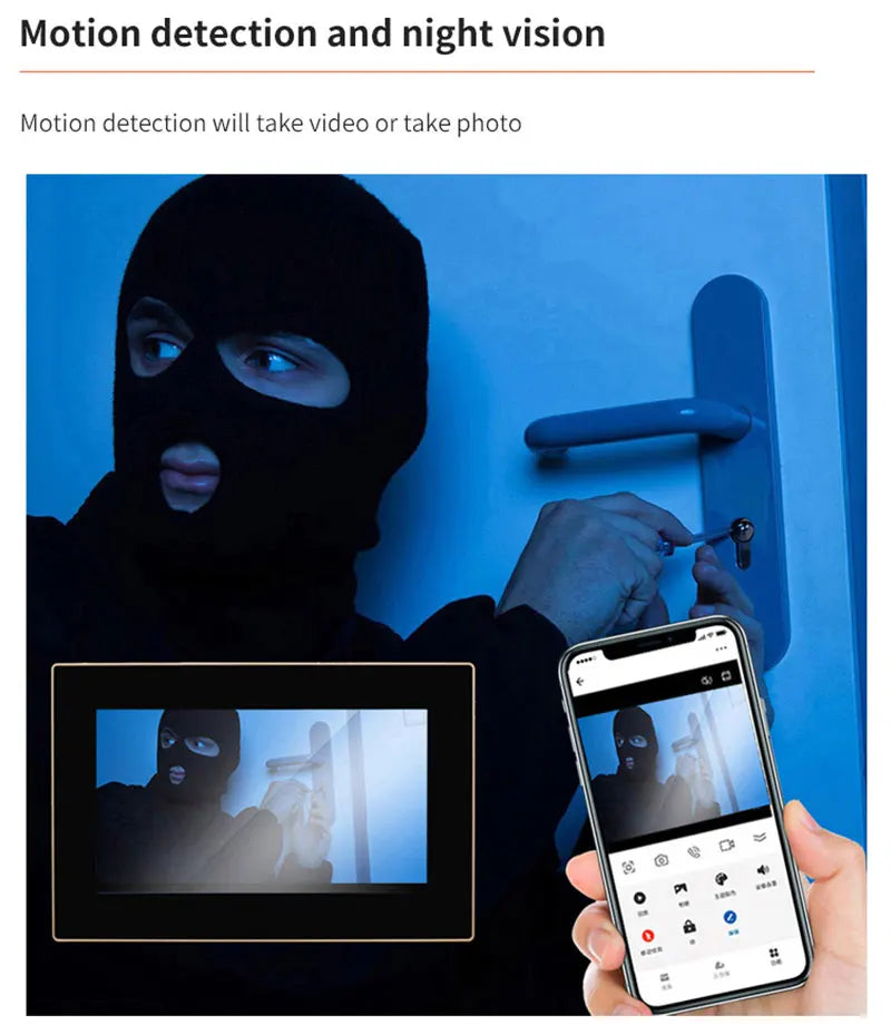 Wifi Tuya App Video Intercom 1080P Video Doorbell HD Camera for Apartment 7/10inch Touch Monitor one-key Unlock Motion Detection