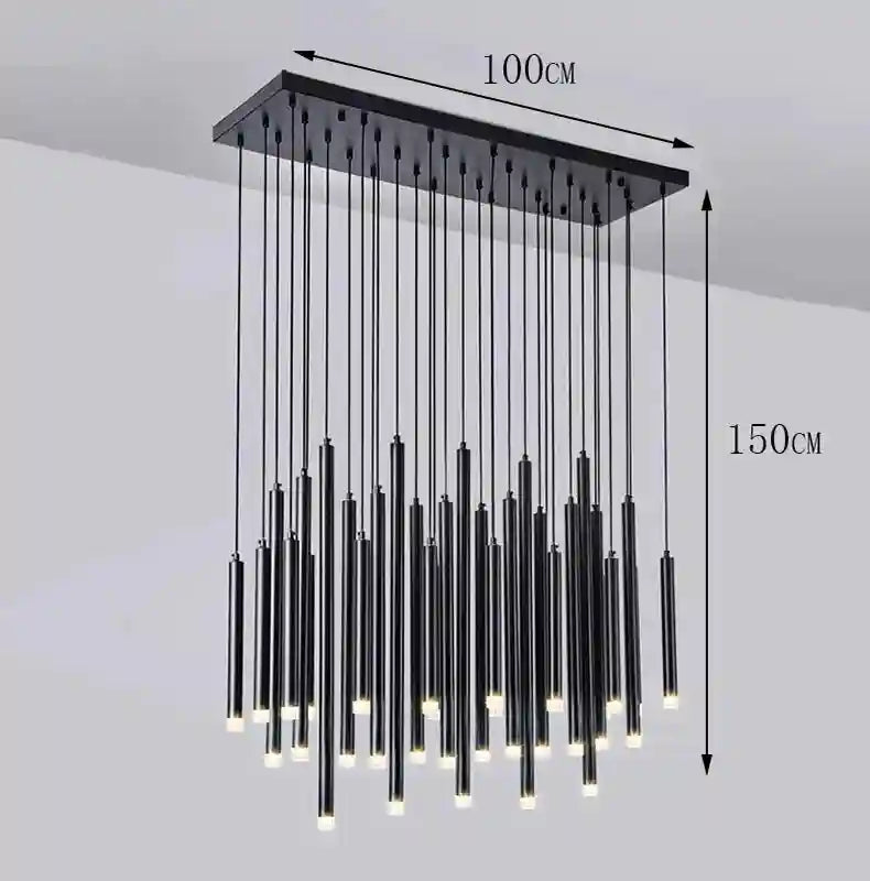 Crystal Stair LED Ring Light | Modern Dimmable Hanging Chandelier Tidesmit