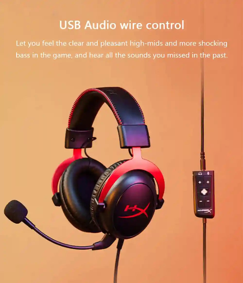 HyperX Cloud II Gaming Headset - 7.1 Surround Sound Over-Ear Headphones Tidesmit