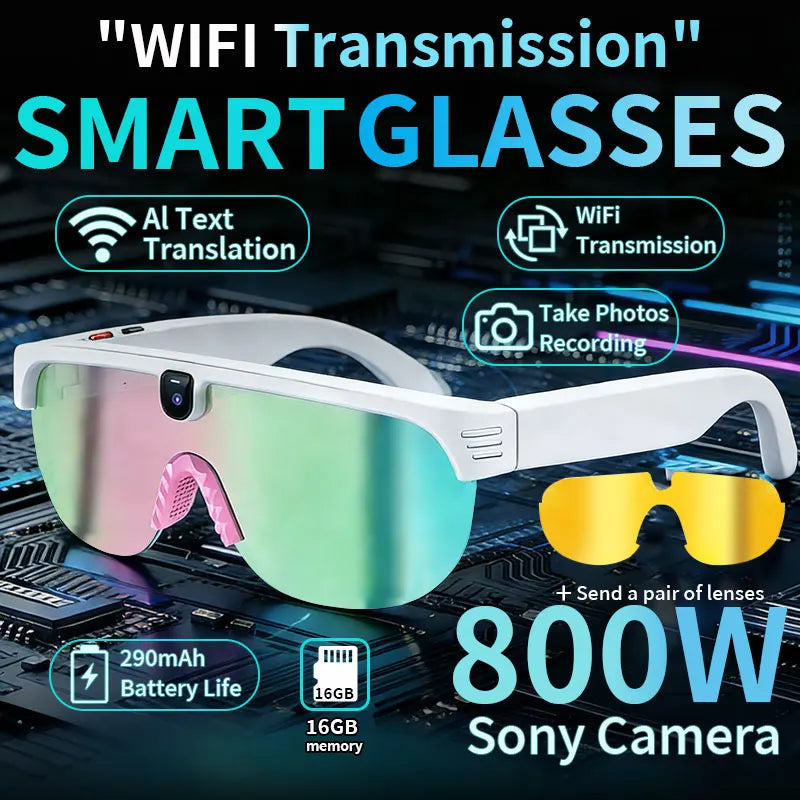 Tidesmit Smart Cycling Glasses with HD Camera and Spatial Bluetooth Audio Colored lenses Tidesmit