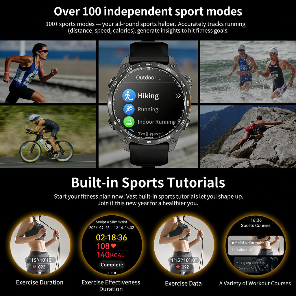 2026 HD300 Pro GPS Smart Watch for Outdoor Sports Offline Map 5.4Bluetooth Call Waterproof Health Travel Diving Smartwatch