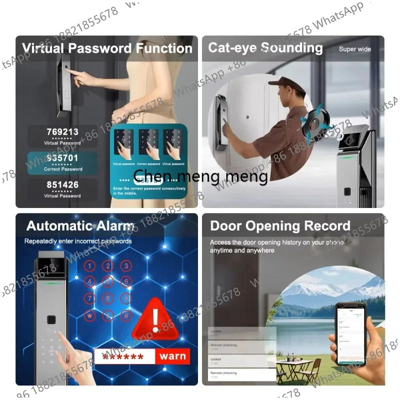 Fingerprint Smart Door Lock Face Recognition Fingerprint Lock With Camera Biometric Door Smart Digit Lock