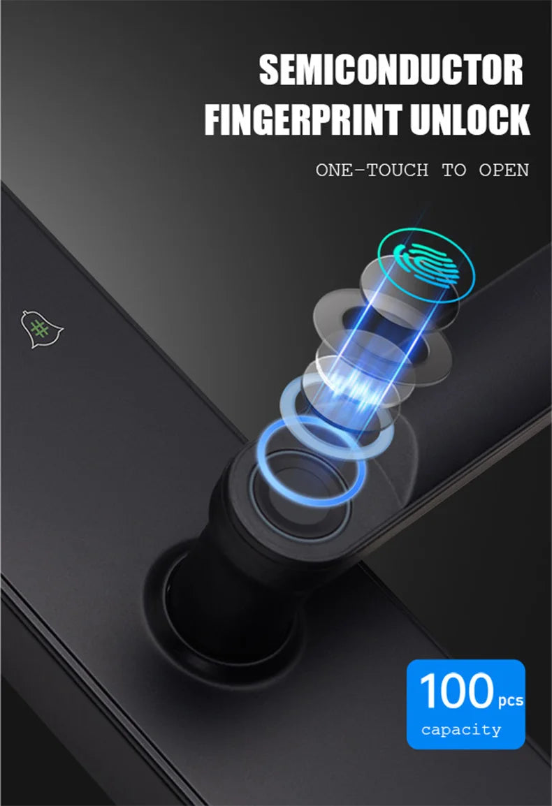 WAFU Tuya Smart Life WIFI Remotely Unlock Biometric Fingerprint Door Lock Visible Digital Electronic Card Door Lock with Camera