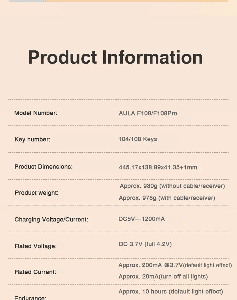 AULA F108 Pro Wireless Bluetooth Keyboard Macro Gaming Keyboard Gasket Hot-swap Full Size Keyboard with TFT Smart Display