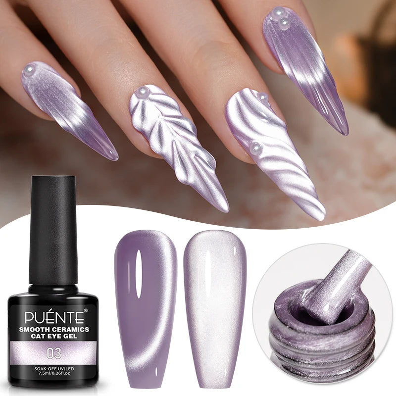 3D Sculpture Gel Nail Polish 15ml - Professional Soak Off Formula Permanent Makeup Machines Ceramics Cat Eye 03 Tidesmit