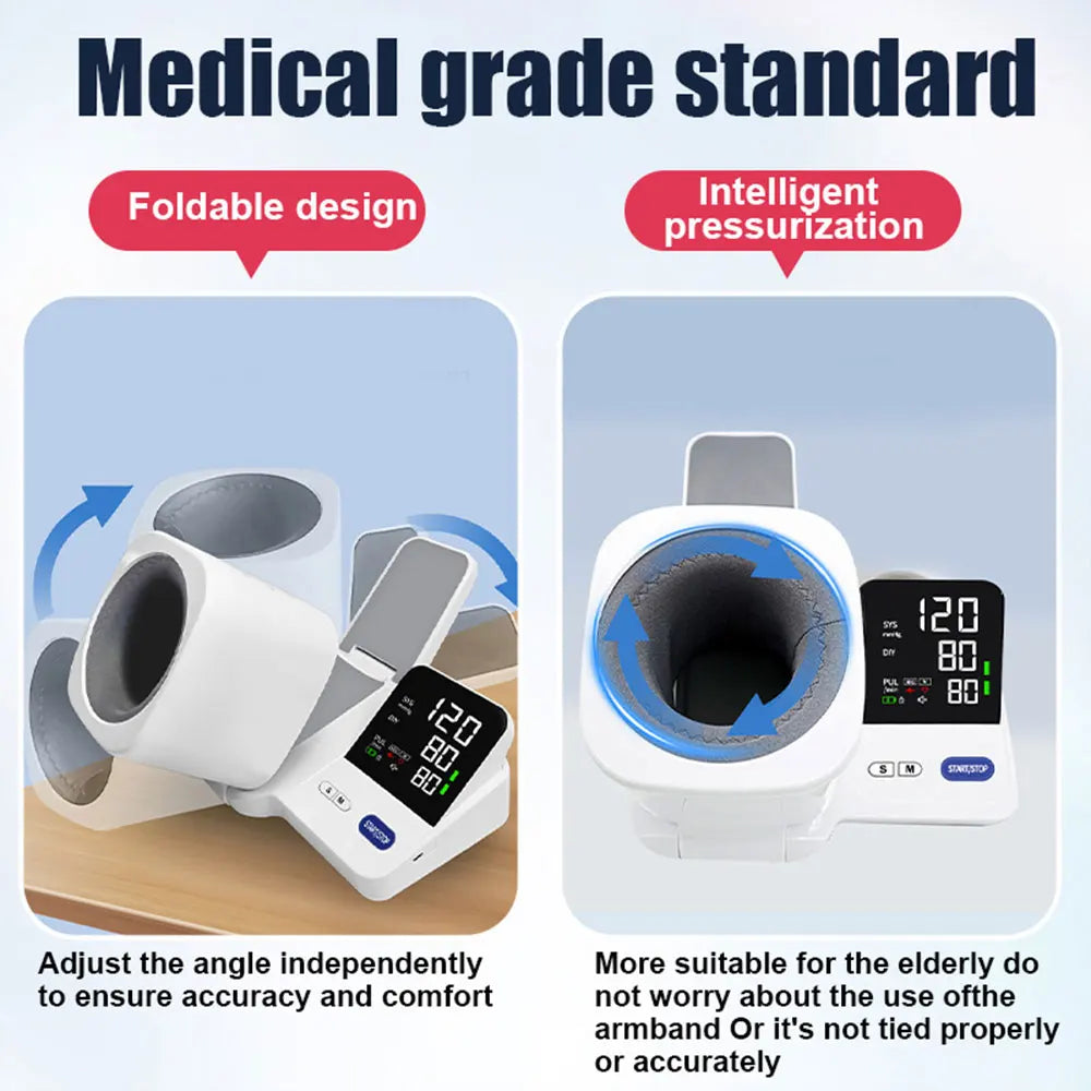 Desktop Blood Pressure Monitor, No Installation Required, Large LCD Backlit Display, Easy Home Use for Adults