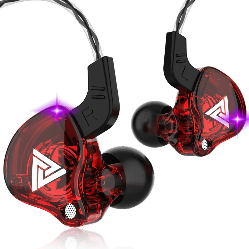 Wired In-Ear Headphones with Mic - HiFi Bass Stereo - Tidesmit Red With mic Tidesmit