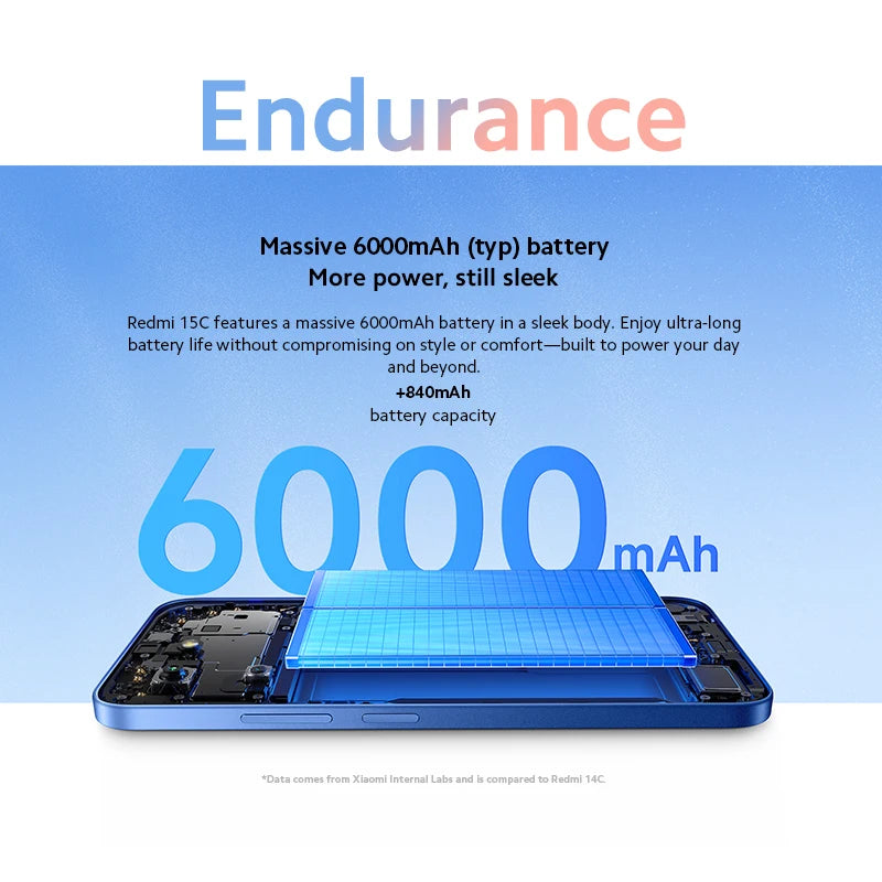 Xiaomi Redmi 15C Smartphone Global Version MediaTek Helio G81-Ultra 120Hz 6.9" Dot Drop display 33W charging