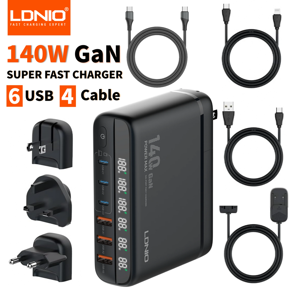 140W GaN USB-C Charger | Fast PD Adapter for Laptops & Mobile Devices Tidesmit