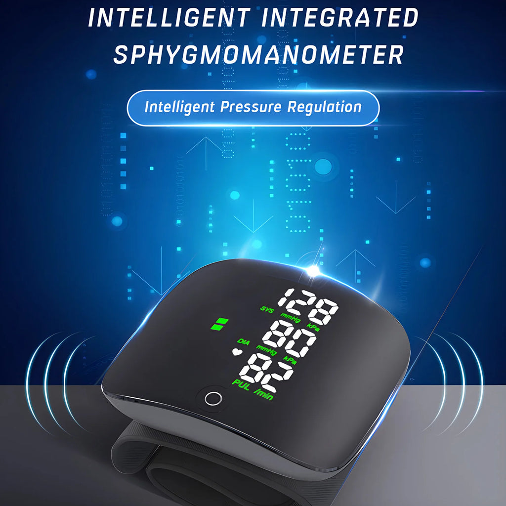 Rechargeable Wrist Blood Pressure Monitor Medical Voice Digitlal Display Health Sphygmomanometer Tonometer