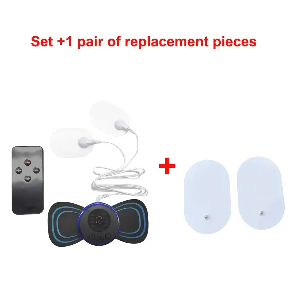 Portable Neck Massager with Remote - 8 Pulse Modes for Stress Relief Relaxation Treatment set A Tidesmit