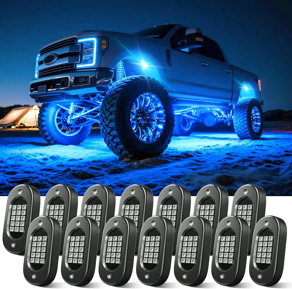 RGB LED Rock Lights for Trucks - App Controlled Neon Underglow Kit Tidesmit