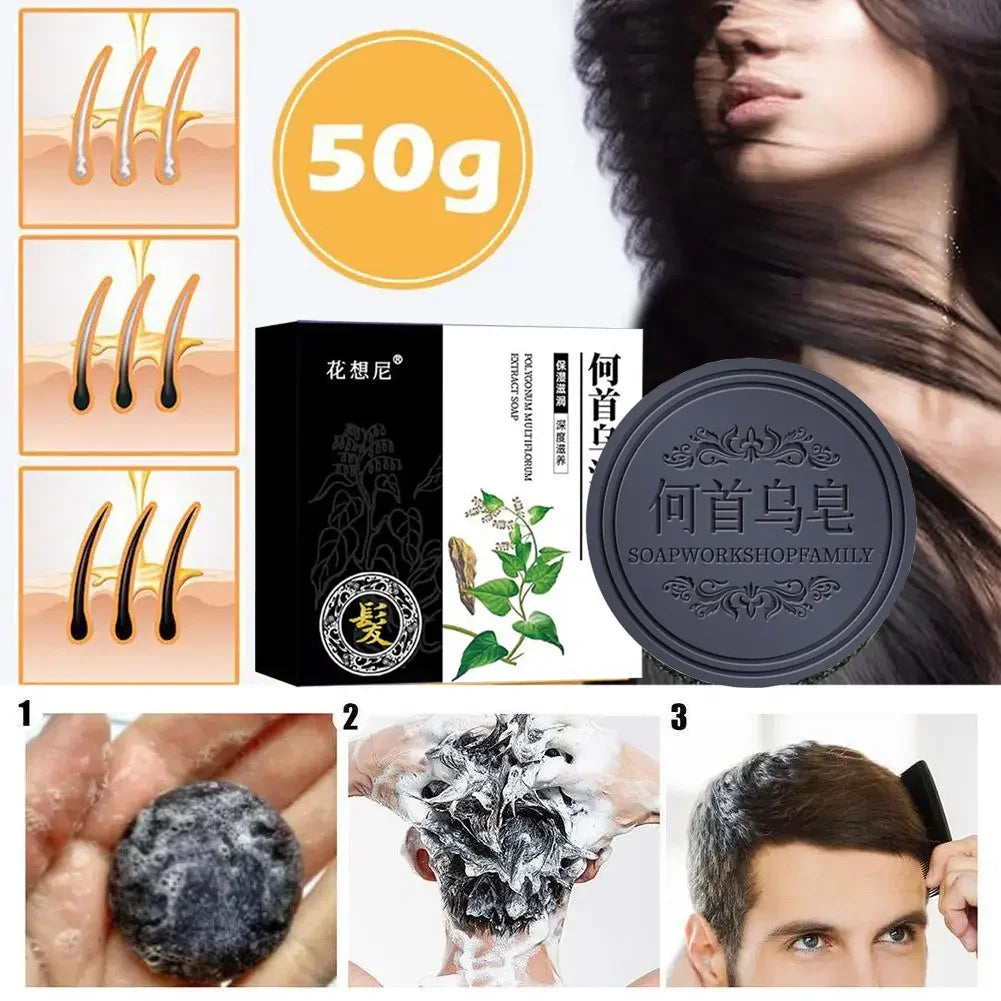 Hair Darkening Shampoo Soap Bar Repair Gray White Hair Color To Black Shampoo Soap Hair Nourishing Shampoo Soap Bar