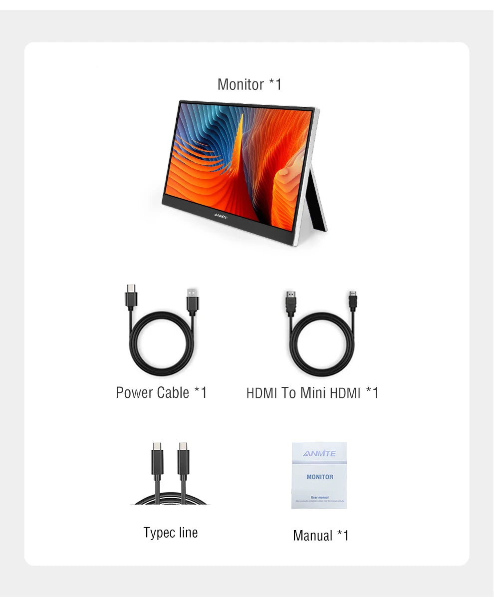 11.6/14/16/18.5 Inch Wireless Projection Monitor Automatic rotation Portable Display for Laptop, Mac and Phone WiFi Projection