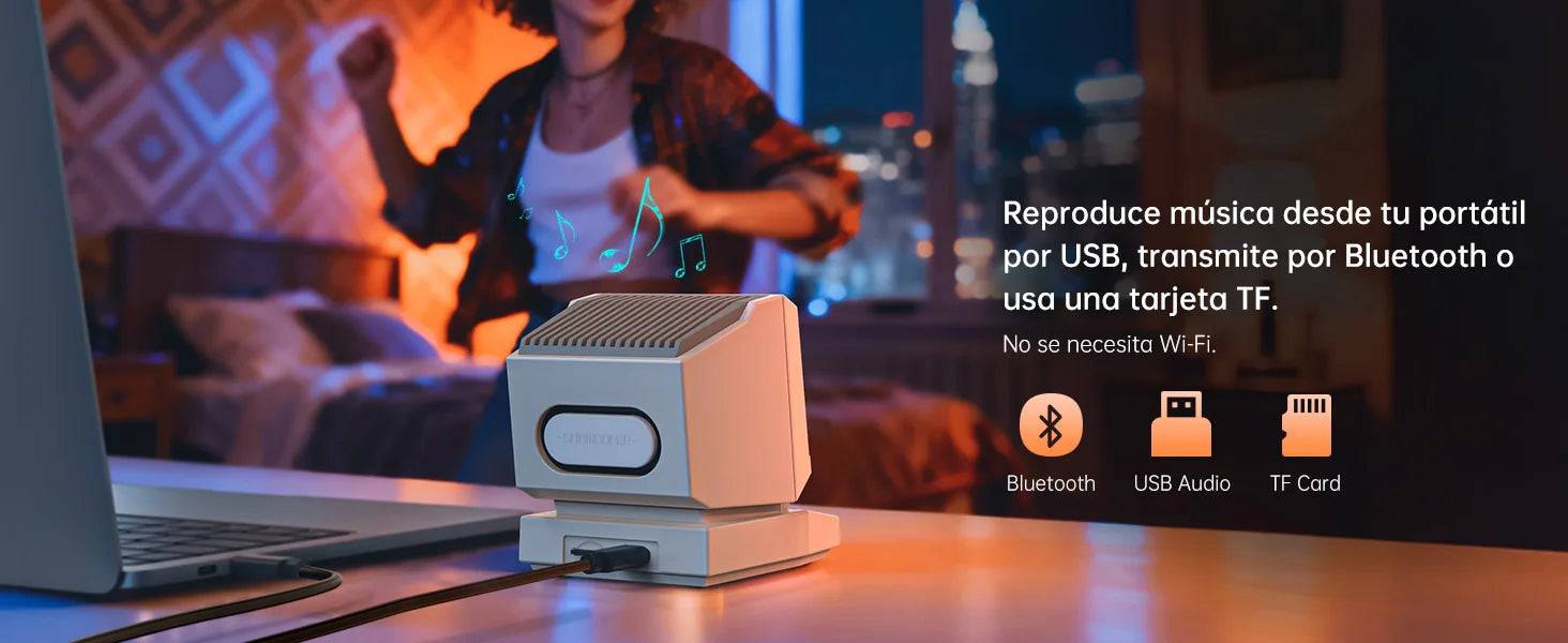 Divoom MiniToo Speaker retro mini PC style pixel alarm clock Bluetooth speaker with white noise, desk decor and creative gift
