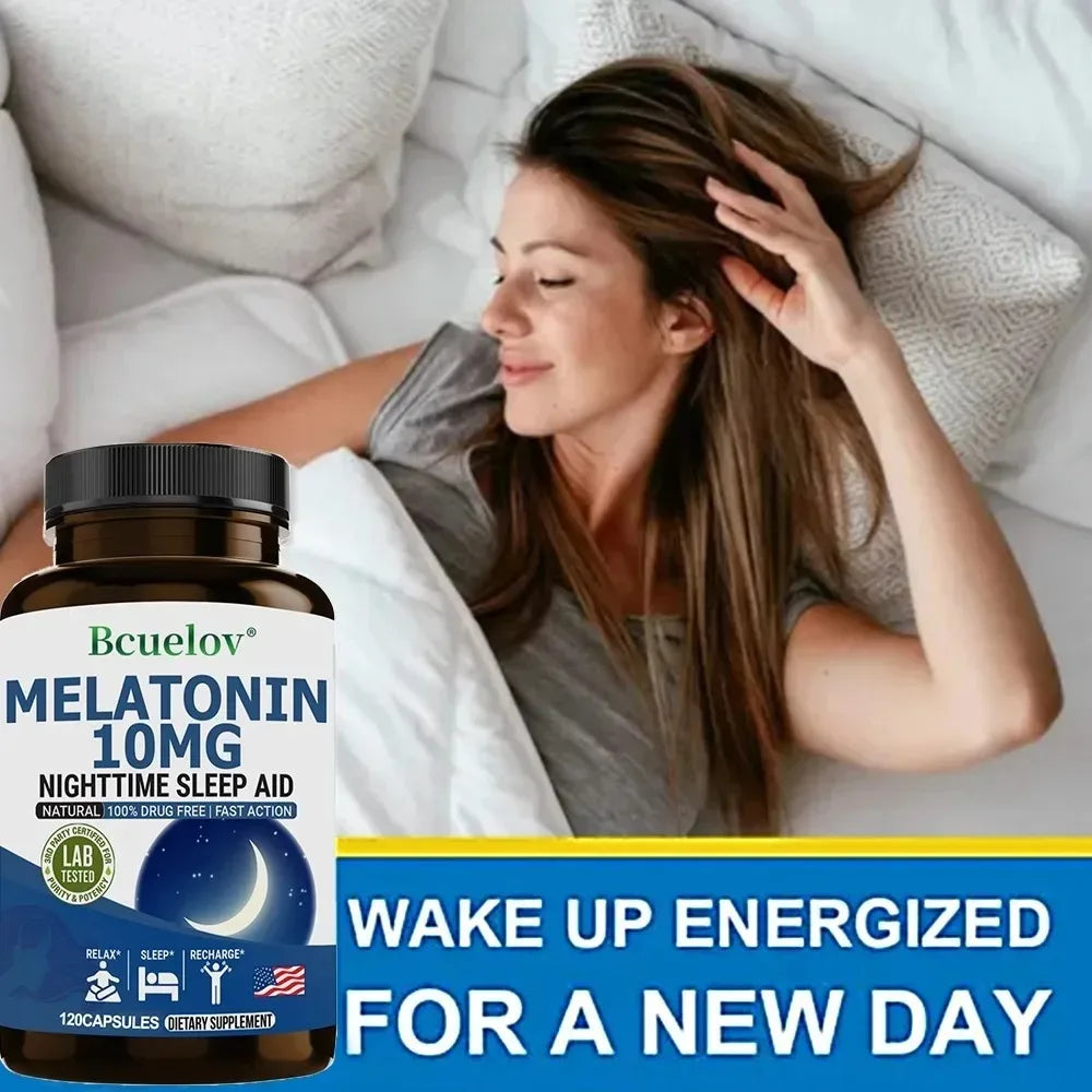 Super Melatonin Capsules 10 Mg - Fall Asleep Naturally, Fight Insomnia, Boost Immunity, Improve Sleep Quality