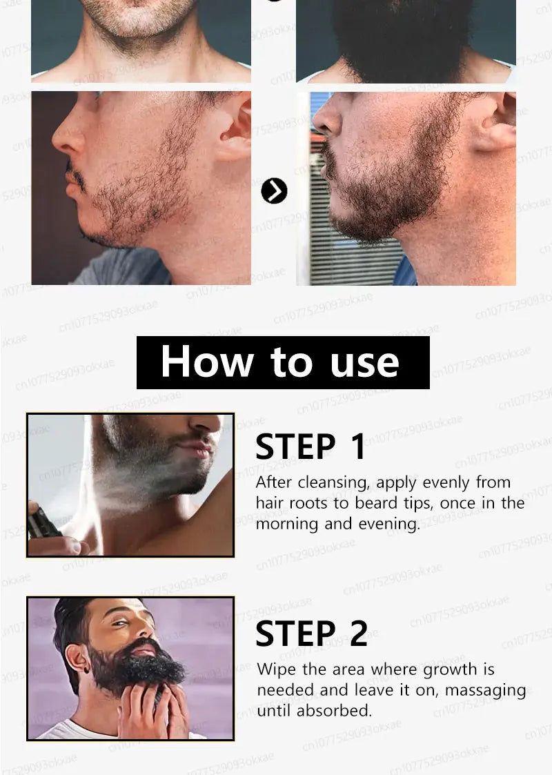 Beard Growth Essence for Thicker Facial Hair - Natural Formula Relaxation Treatment Tidesmit