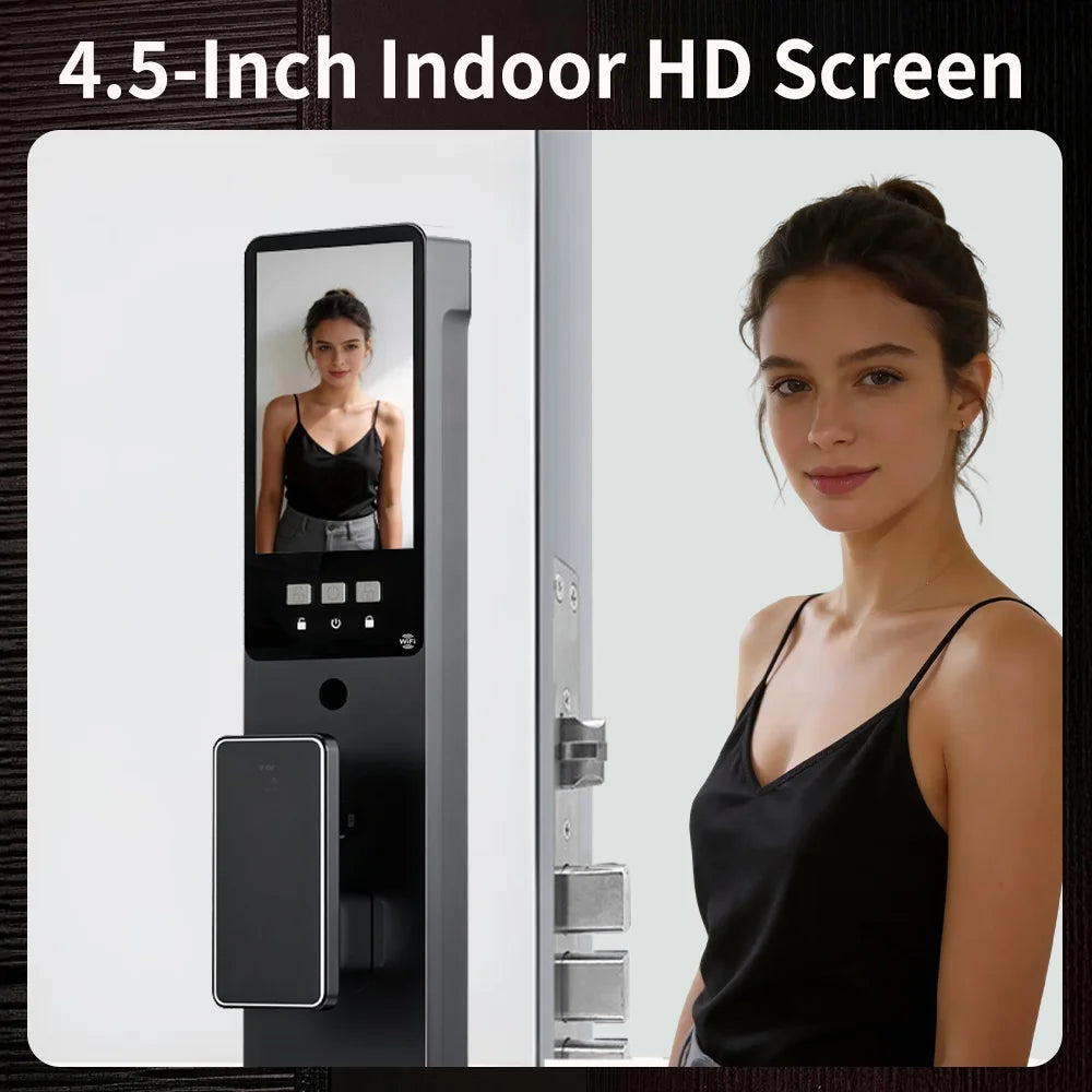 Wishome APP 3D Face Recognition Smart Lock with Camera, Video Call, and Voice Intercom Functions