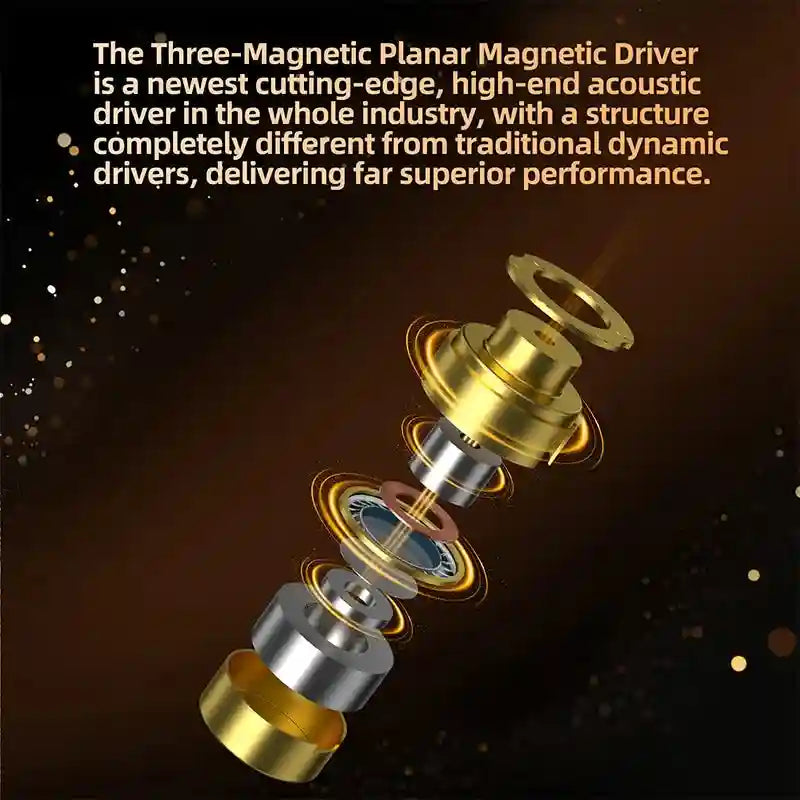 Planar Magnetic IEMs - Wide Soundstage Studio Monitor Wired Earphones Tidesmit