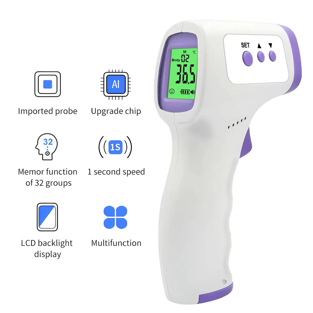 Medcial Forehead Thermometer Fingertip Pulse Oximeter Monitor Blood Oxygen Saturation Meter Pulse Oximeter USB Rechargeale
