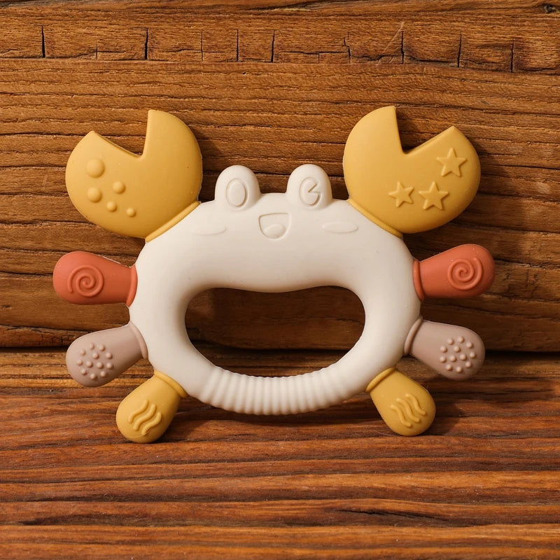 Silicone Baby Teether Baby Toys 0 to 12 Months BPA Free Chewing Teething Toys Crab Multicolor Teether Reborn Silicone Toys Gift