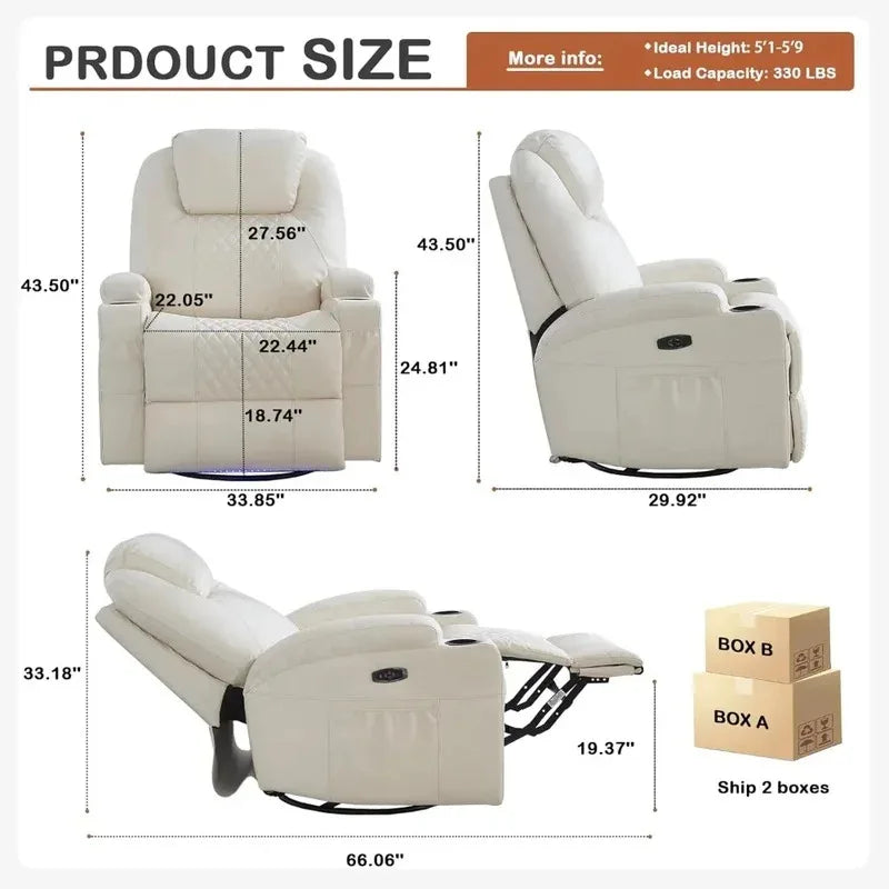 Massage Recliner Chair with Heat Therapy and USB - Tidesmit Massage Chairs Tidesmit