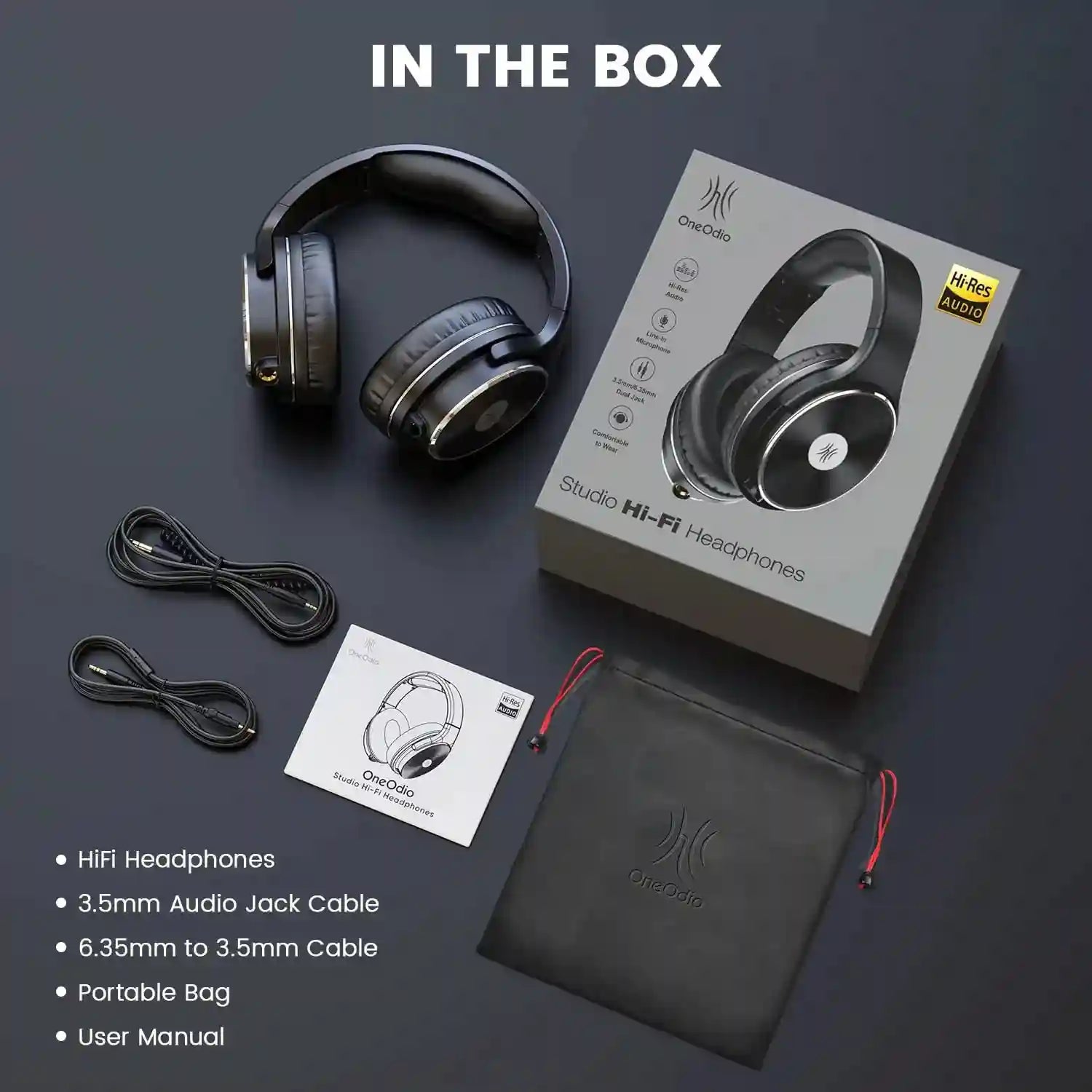 Studio Monitor Headphones Wired Over-Ear with Dual Input Jacks Tidesmit