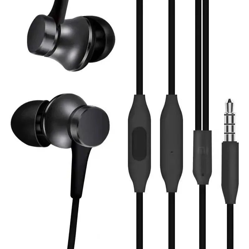 Wired Earbuds with Microphone: Deep Bass In-Ear Headphones Black Tidesmit