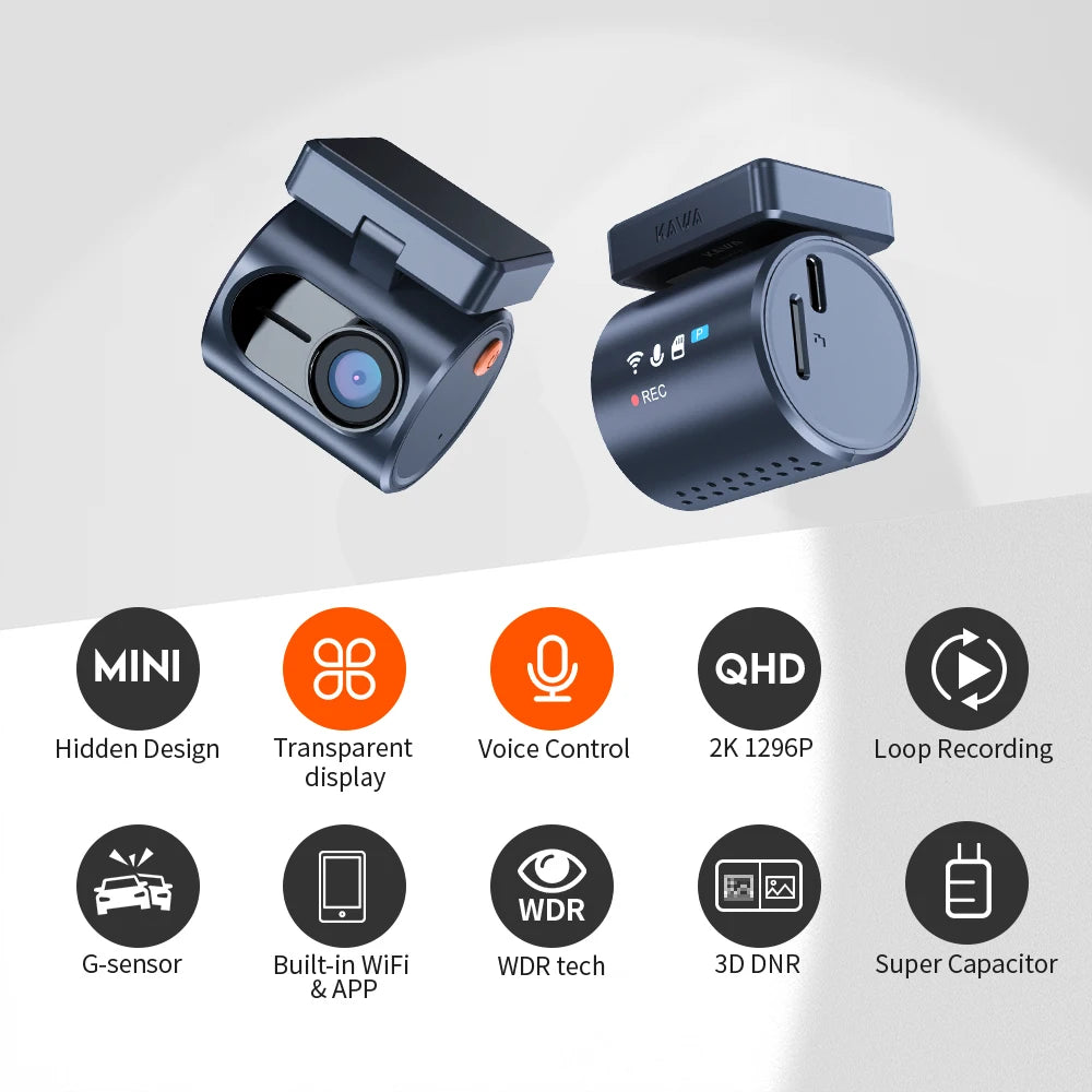 Mini 3 Pro 2K Dash Cam WiFi - Tidesmit Compact Vehicle Recorder Tidesmit