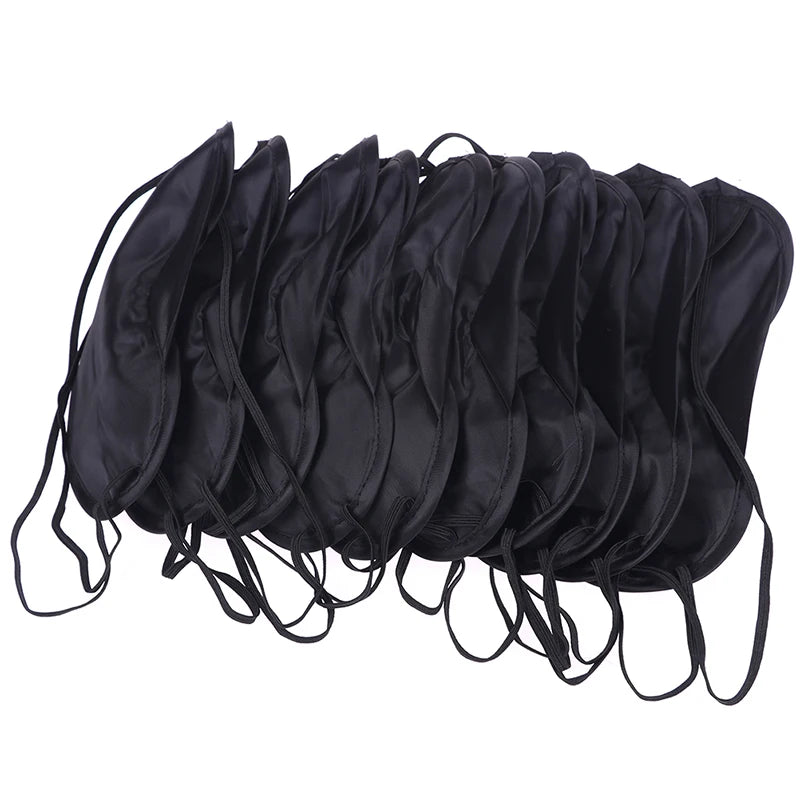 10Pcs Eye Cover Imitated Silk Sleep Eye Mask Sleeping Padded Eye Masks Shade Patch Women Men Blindfold Travel Sleepmasker