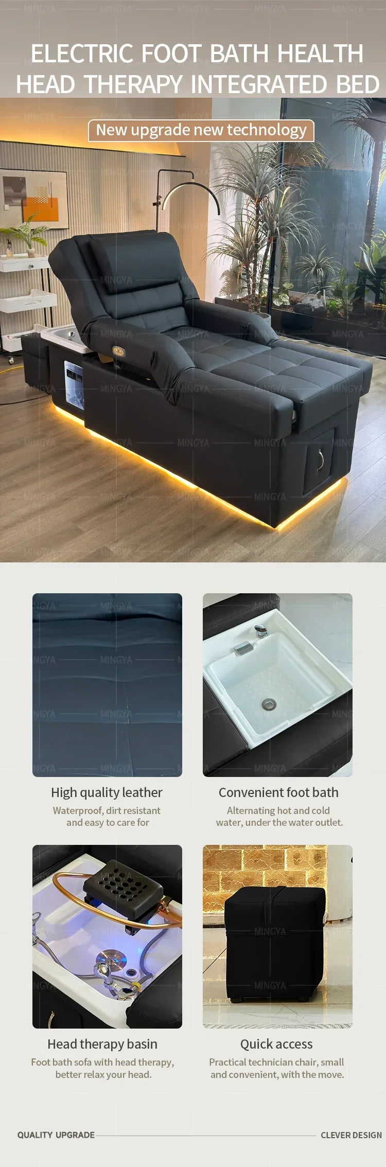 Professional Hair Washing Bed with Electric Head Spa Massage Chair Massage Chairs Tidesmit