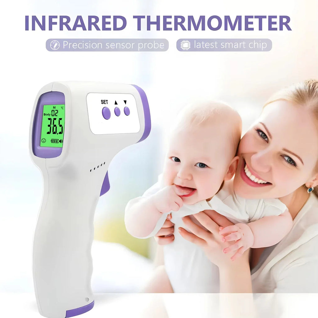 Wrist Blood Pressure Monitor LED Rechargeable English Voice Broadcast Tonometer BP Monitor Forehead Digital Thermometer