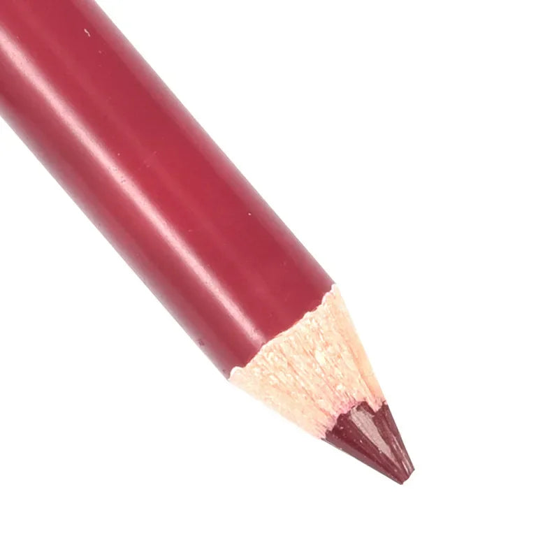 Waterproof velvet matte lip liner pencil in deep berry red for long-lasting lip makeup and precise contouring.
